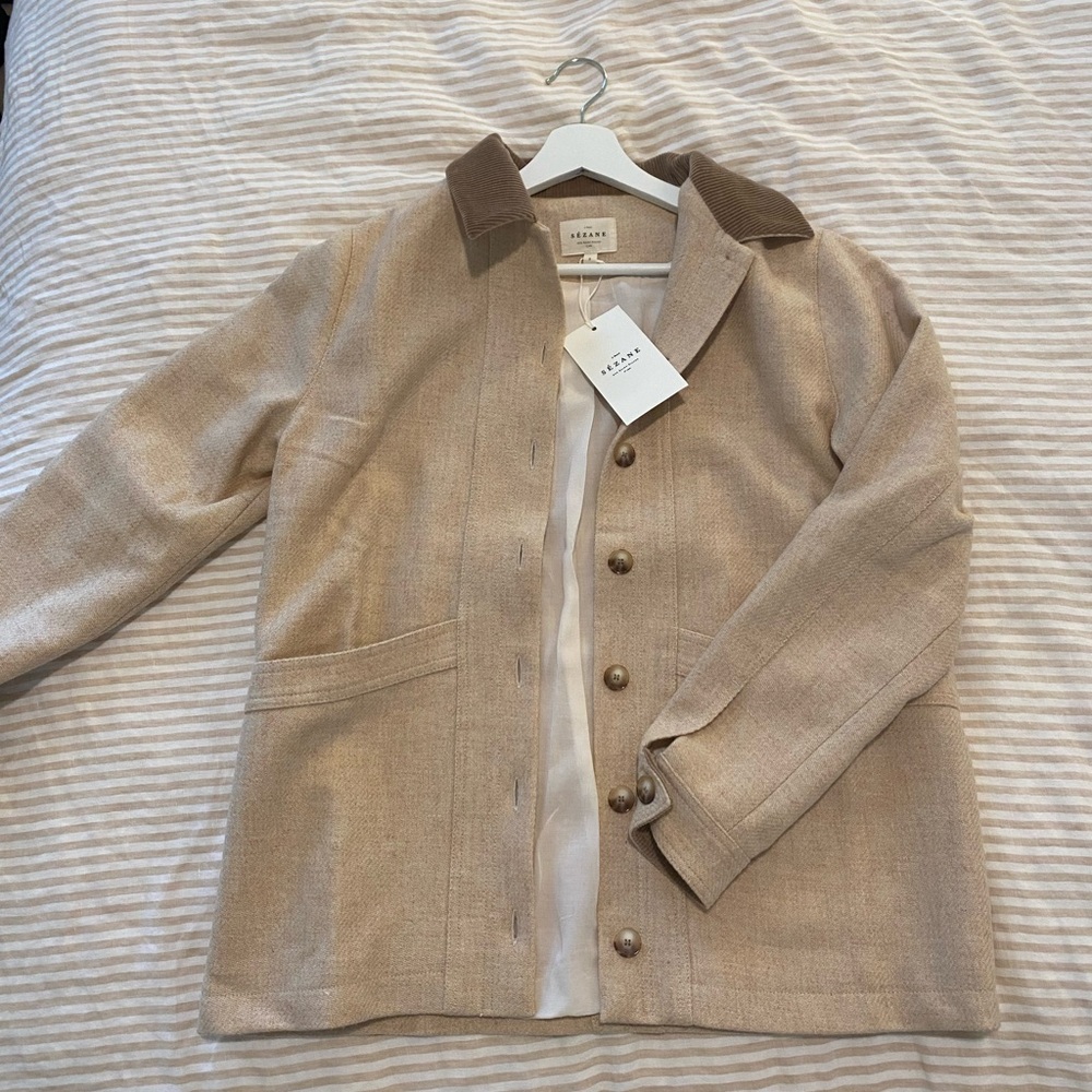 sezane will jacket in mottled ecru — new with tags 🧥🤎